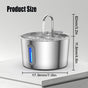 2.2L Stainless Steel Cat Water Fountain,Pet Water Dispenser With Filter,Dog Drinking Fountain For Cats,Ultra Quiet Water Pump