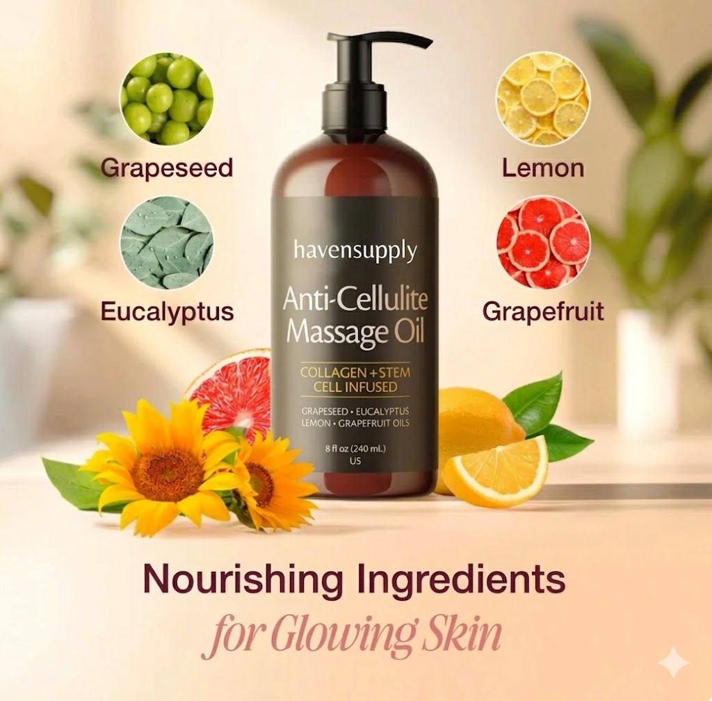 Cellulite Oil and Lymphatic Massager Bundle
